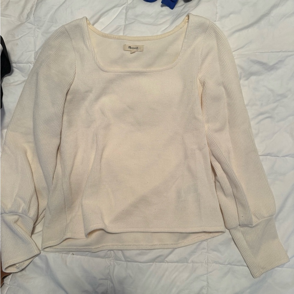 Madewell Cream Long Sleeve Top